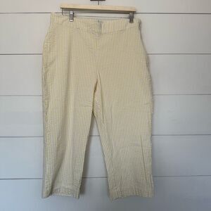 Kim Rogers Women’s 14 Yellow White Seersucker Pants